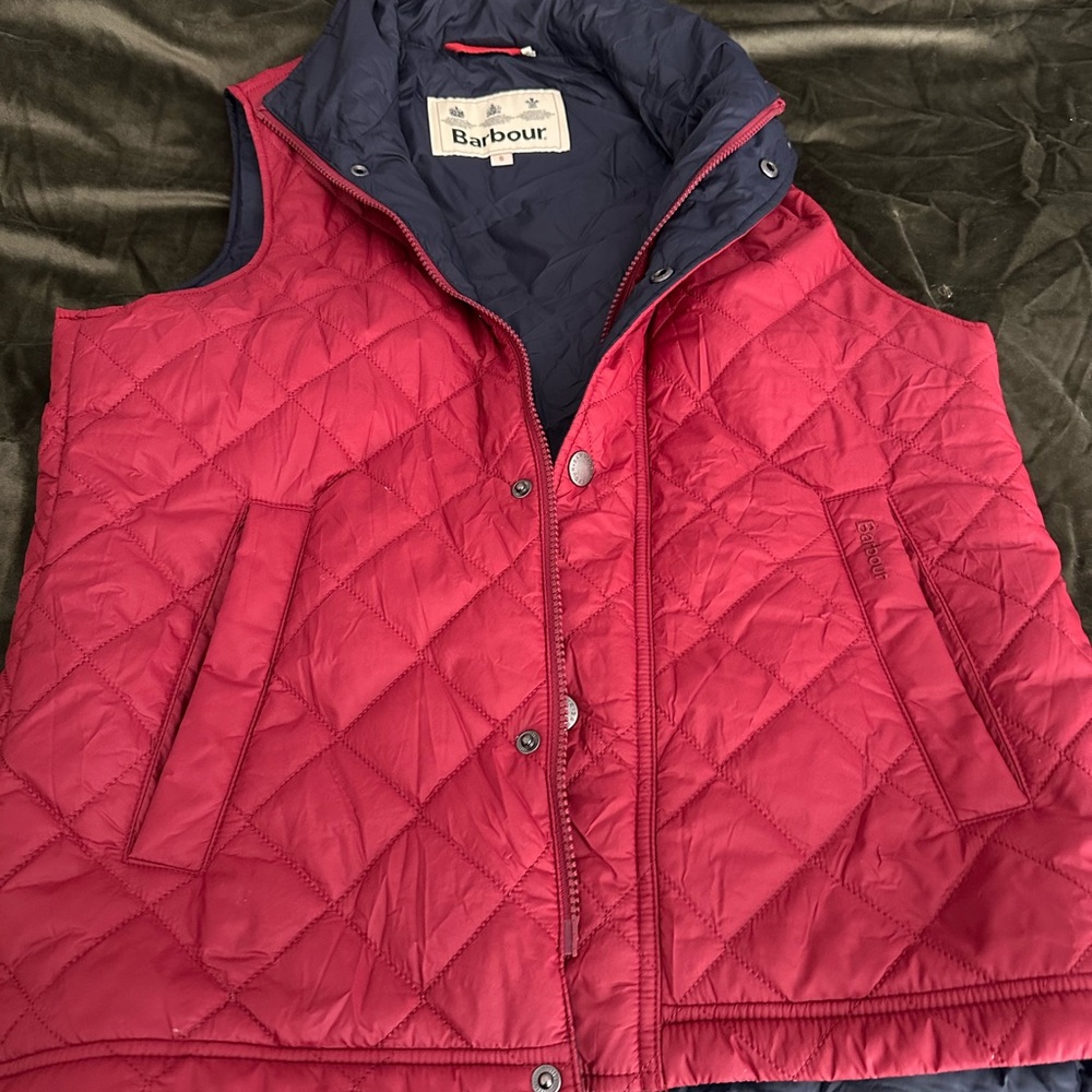 Barbour Red Warm Quilted Vest